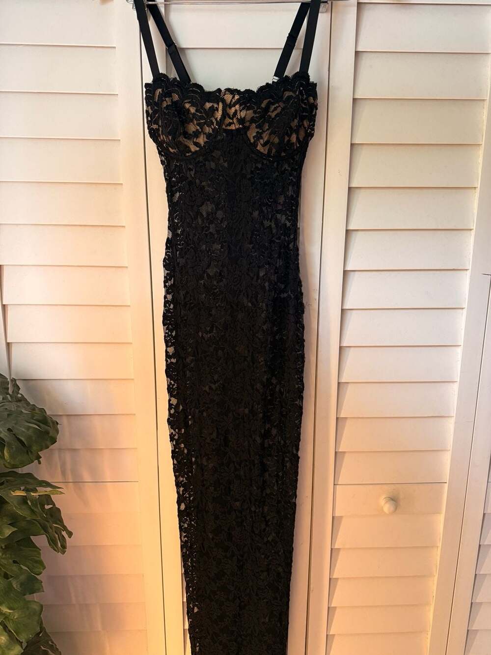 White Fox Tonight's The Night Black Lace Maxi Dress
